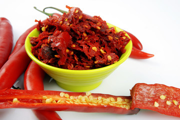 red chili peppers in a bowl