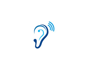 Hearing logo template vector icon illustration