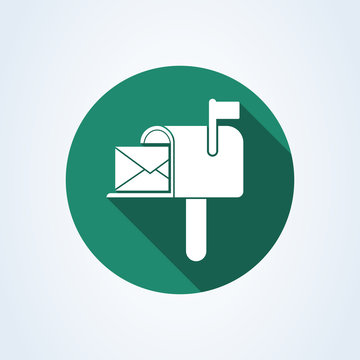 mail box symbol flat style. Vector illustration icon isolated on white background.