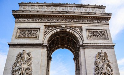 Fototapeta na wymiar Arch of Triumph ( Arc de Triomphe ), Champs-Elysees in Paris France. April 2019