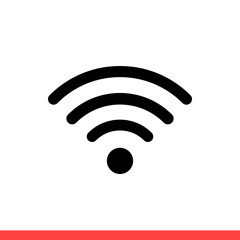 Wireless vector icon, signal symbol. Simple, flat design isolated on white background for web or mobile app