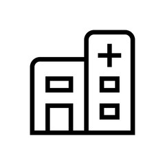 modern hospital icon design. line art medical healthcare vector illustration