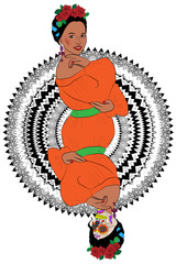 illustration of Katrina Calavera, symbol of the traditional Mexican holiday Day of the dead and day of angels