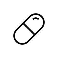 capsule medicine icon design. line art medical healthcare vector illustration