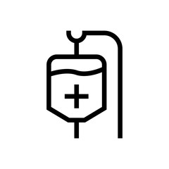 nutrition transfusion icon design. hanging medicine infusion line art medical healthcare vector illustration