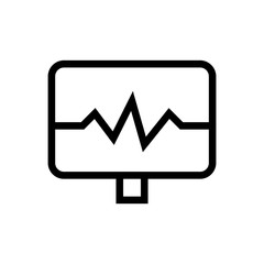 cardiogram monitor icon design. line art medical healthcare vector illustration