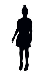a woman walking body silhouette vector