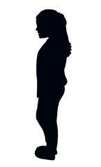 Fototapeta premium girl standing body silhouette vector