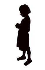 girl standing body silhouette vector