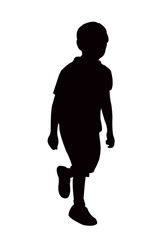 a boy walking body silhouette vector