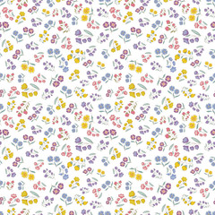 Little flowers vector pattern, seamless vector pattern delicate and clean white background