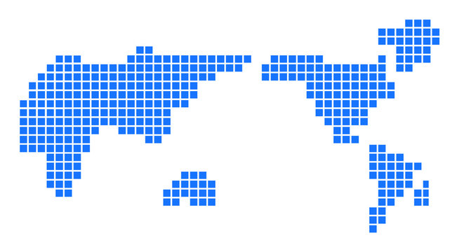 ドットで描かれた世界地図