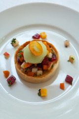 Italian fruit tart with home made ice cream