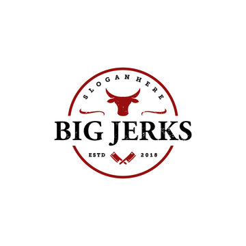 beef jerky vector logo design