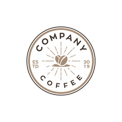 vintage coffee bean shop vector logo design