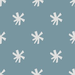 Cute shabby seamless blue background with beige pattern . Seamless design