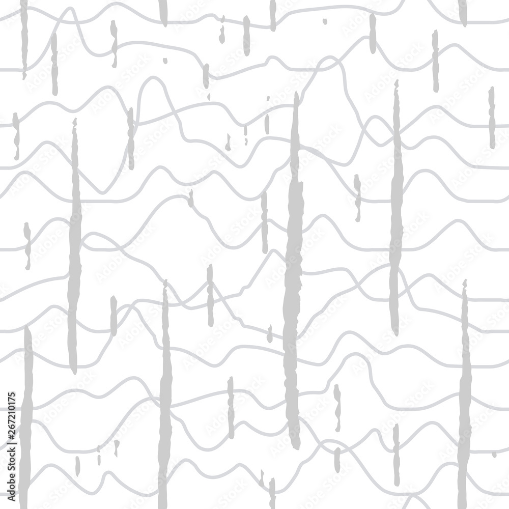 Poster Abstract wavy line pattern, seamless vector geometric background.