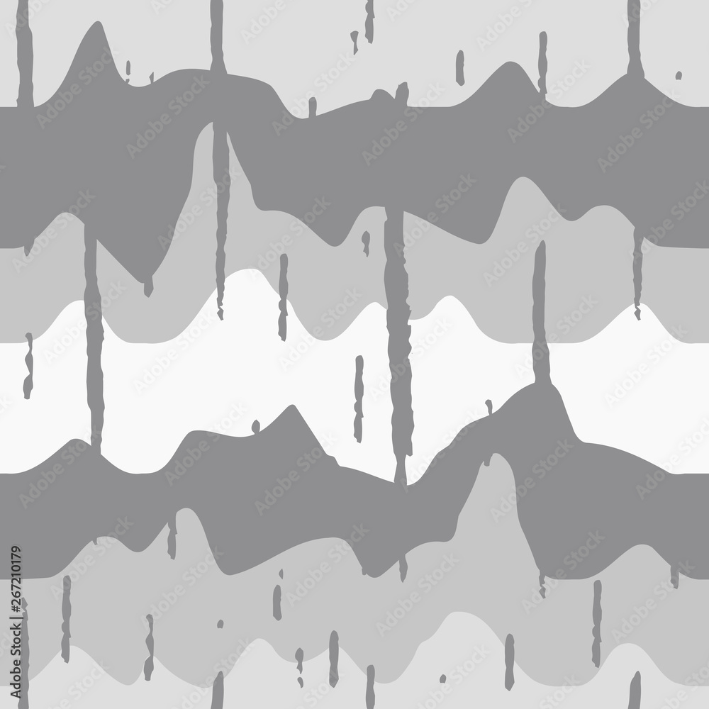 Poster Abstract wavy line pattern, seamless vector geometric background.