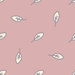 Seamless pattern of leaves in the style of shabby chic.