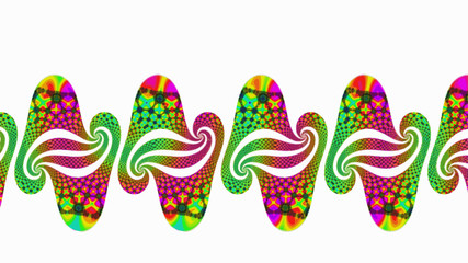 Ornate geometric pattern and artfully abstract multicolored background
