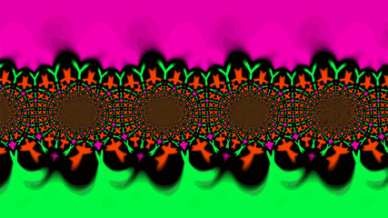 Ornate geometric pattern and artfully abstract multicolored background