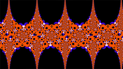 Ornate geometric pattern and artfully abstract multicolored background