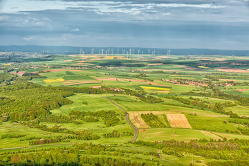 Fototapeta na wymiar panoramic view of green fields