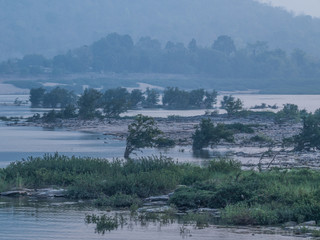 Beautiful view of WAT KHONGCHIAM and TWO COLOR RIVER.
