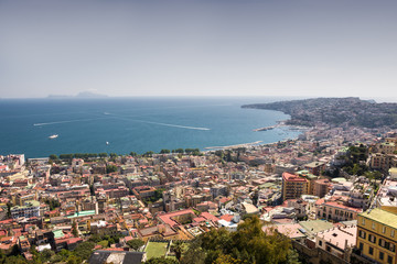 Panoramic view on the city of Naples. View from a high point