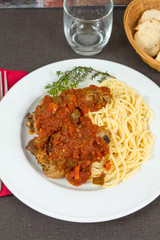 poulet au chorizo avec spaghetti