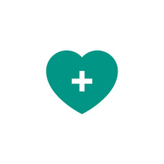 heart with plus symbol for healthcare icon design. medical vector illustration