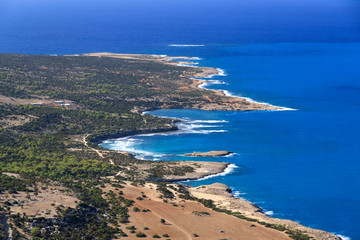 Fototapeta na wymiar Cape Arnaoutis aerial view, Cyprus