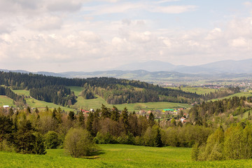 Fototapeta na wymiar View from Gorce near Rabka Zdroj (Poland)