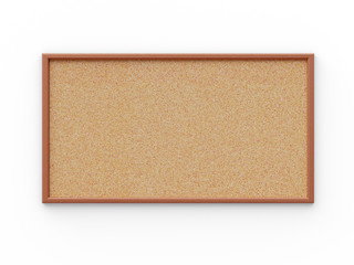 Empty cork board (noticeboard) isolated on white. Mockup template - 3D rendering - 267215108