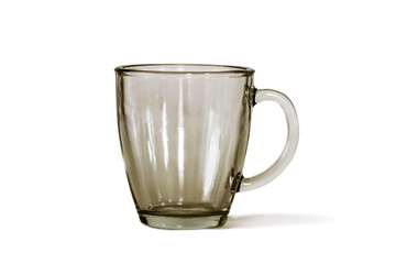 glass mug on white background isolate
