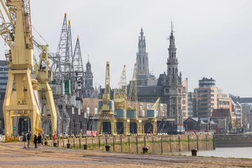 Fotobehang antwerpen belgië stedelijke haven stadsgezicht © Tobias Arhelger