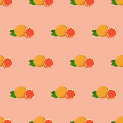 Seamless pattern created by Grapefruits set to background