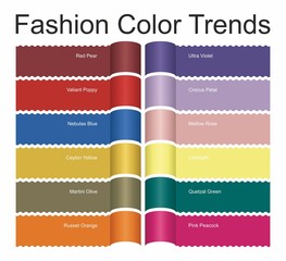 Color of the year 2019 Living Coral pantone and other fashionable trend and neutrals colors of spring-summer 2019 season from fashion weeks. Vector graphics.