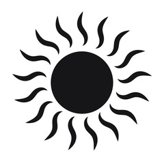 Sun icon vector isolated, sun logo illustration
