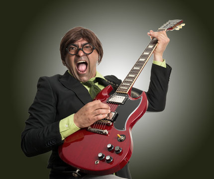Guitarrista en estudio