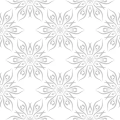 Zelfklevend Fotobehang Floral seamless pattern. Gray and white background © Liudmyla