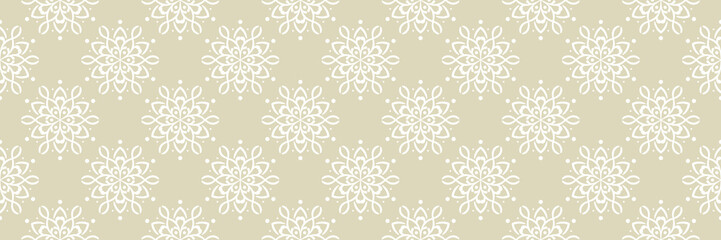 Floral seamless olive green background. With white flowers pattern