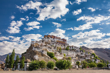 Thiksey monastery in Ladakh, India. - obrazy, fototapety, plakaty