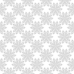 Floral seamless pattern. Gray flower design on white background
