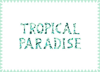 Vector illustration with inscription from leaves 