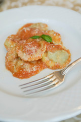Ravioli with Tomato and basil