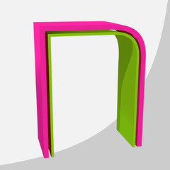 Colorful big 3D letter. Trendy vector illustration.