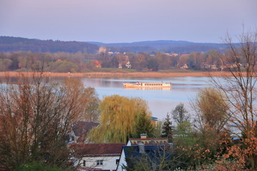 Lake voyage with a ferry in Werder/Havel, Potsdam, Brandenburg in Germany