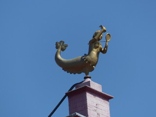 Fototapeta na wymiar Meerjungfrau auf Dach
