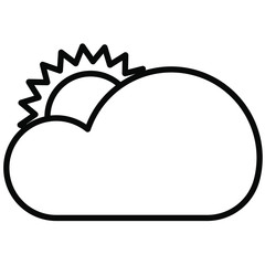 Nice Outline Cloudy vector icon